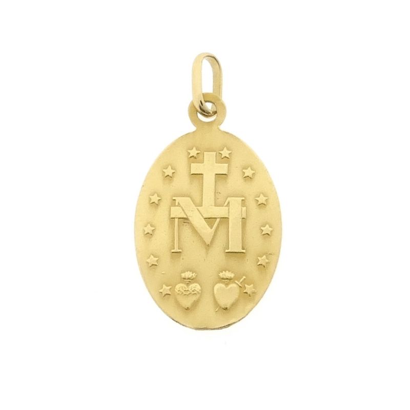 Image 5 of 18 kt Vintage gold religious pendant of Mary