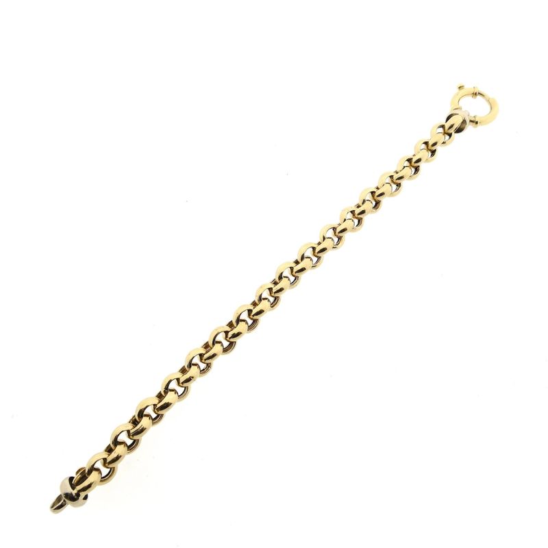 Afbeelding 8 van Gouden jasseron schakelarmband | 21 cm 