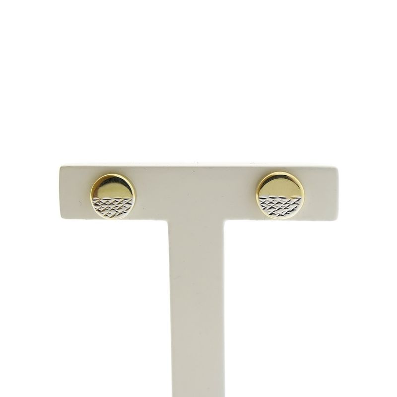 Image 1 of Two-tone gold stud earrings