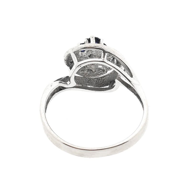 Image 8 of White gold ring with sapphire and diamond | 0.06 ct.