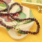 Image 2 of Antique garnet bead necklace with gold decorative clasp