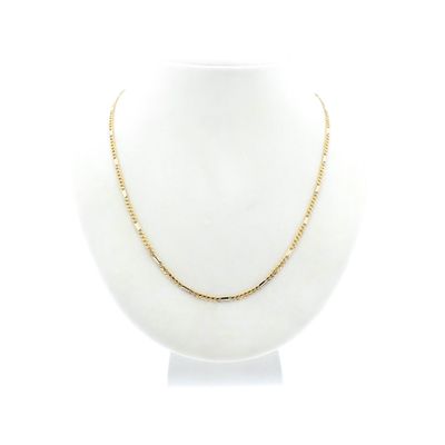 Image 1 of Two-tone gold Figaro link chain