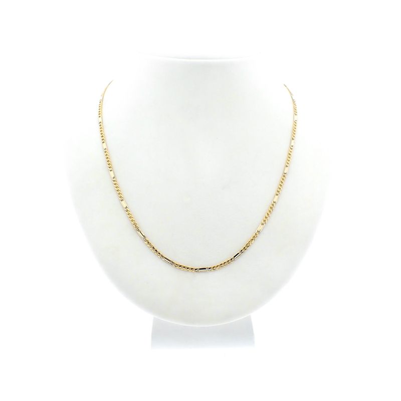 Image 1 of Two-tone gold Figaro link chain