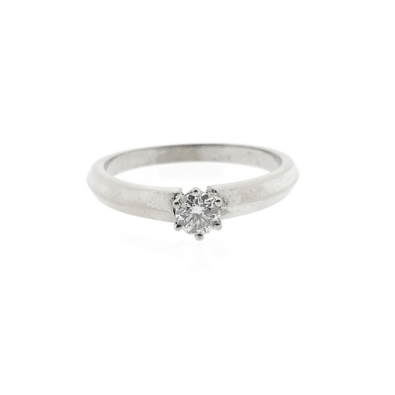 Image 3 of 18-karat white gold solitaire ring with 0.25 ct. diamond