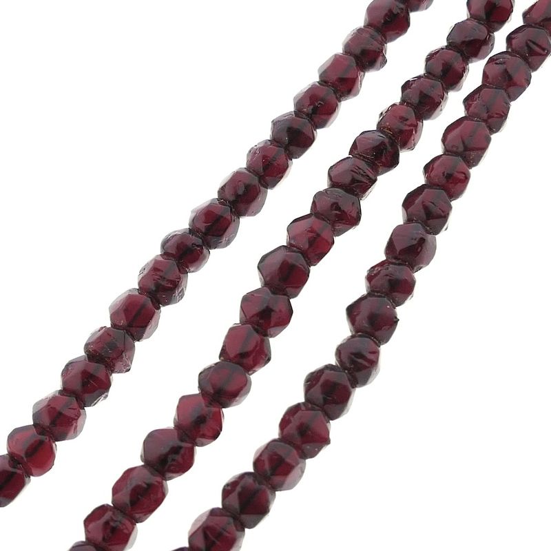 Image 8 of Antique garnet bead necklace with gold decorative clasp | 62 cm