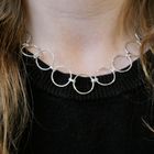 Image 10 of Silver link chain with rings | 42 cm
