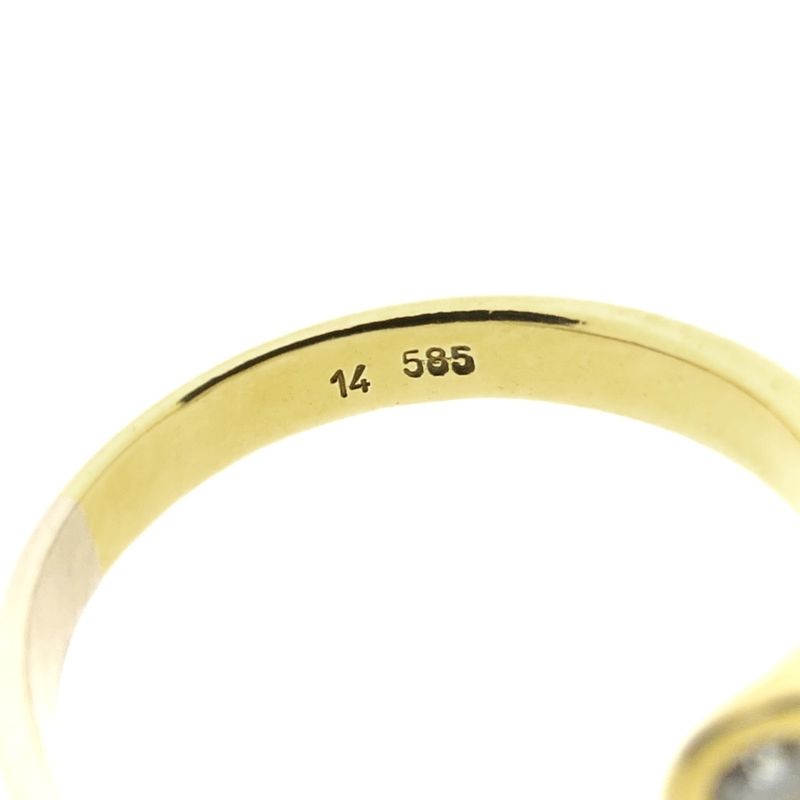 Image 4 of Two-tone gold Toi et moi ring with diamonds; 0.20 ct.