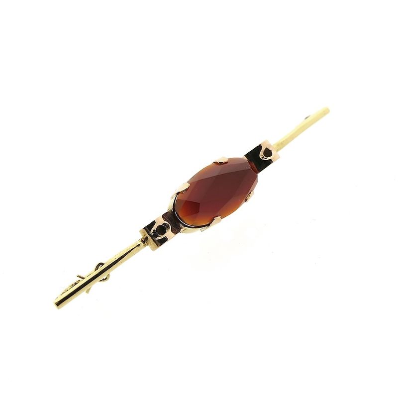 Image 6 of Antique two-tone gold brooch with carnelian