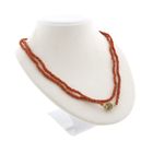 Image 5 of Vintage red coral beaded necklace with gold clasp | 96 cm
