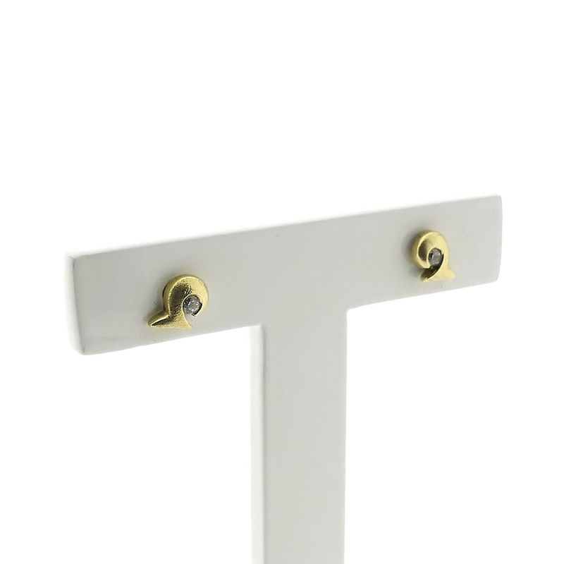 Image 2 of Gold stud earrings with zirconia