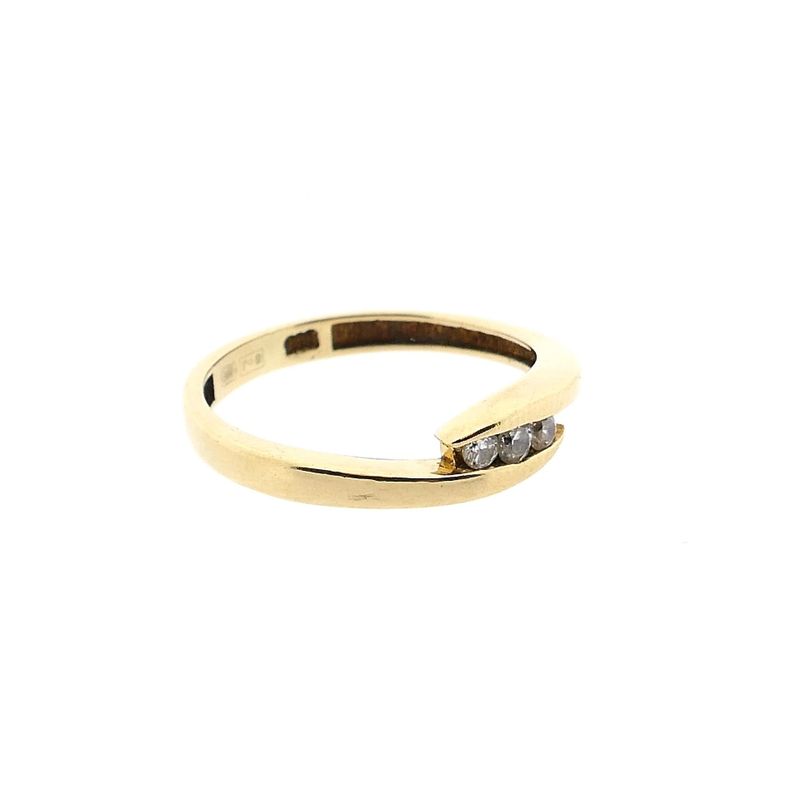 Image 4 of Gold Ring with Zirconia; 14 Karat; Size 17.25