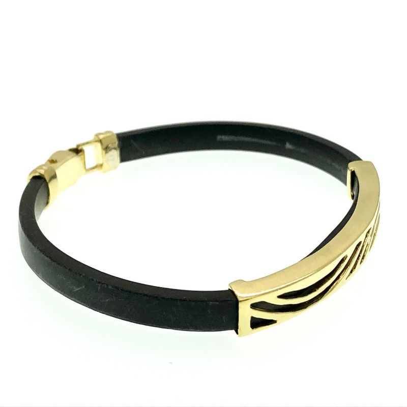 Image 3 of Rubber and gold ladies bracelet | 16 cm