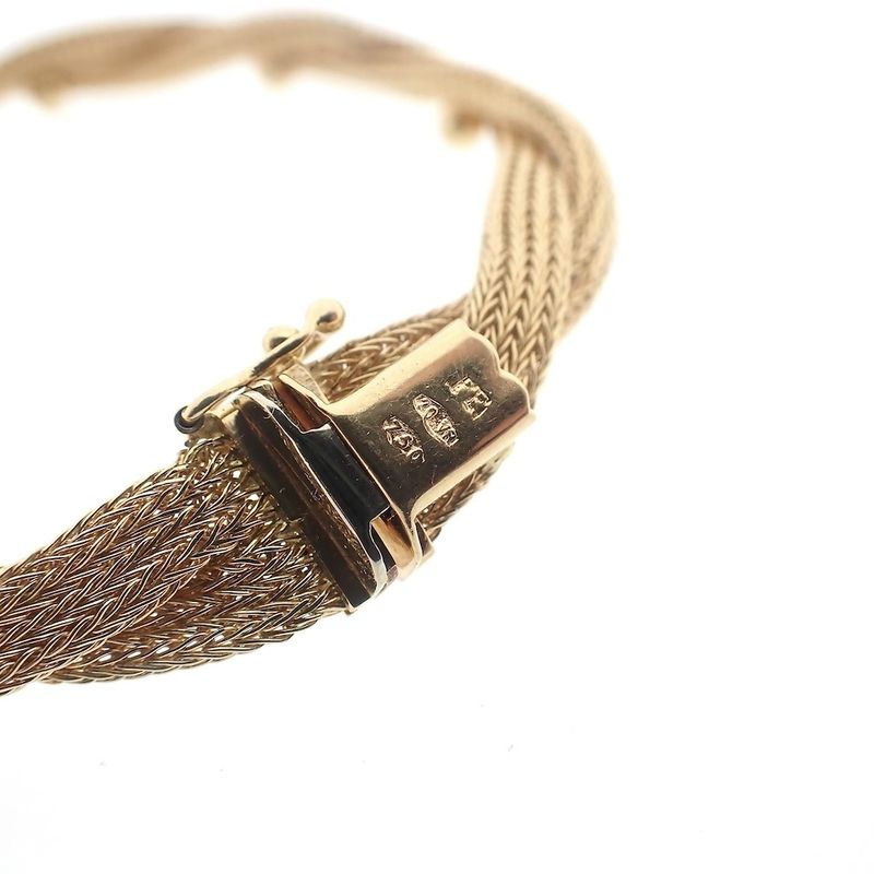 Image 7 of Vintage gold braided foxtail link bracelet