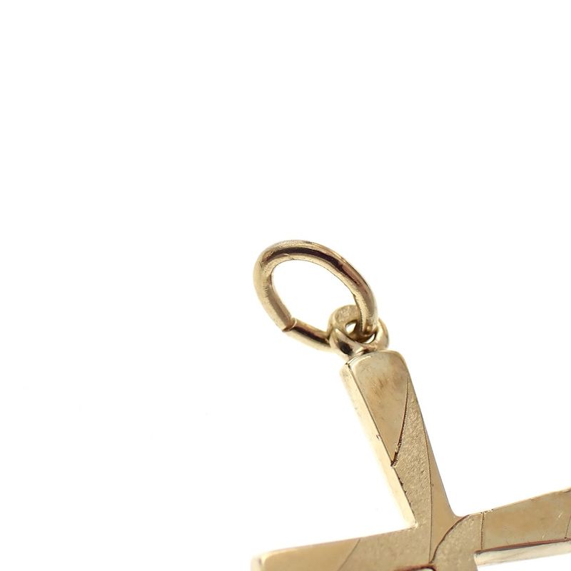 Image 4 of Gold pendant of a cross; Partly matted