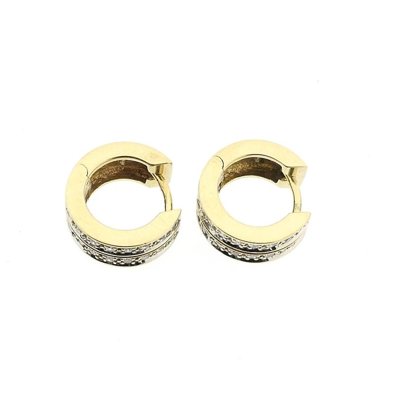 Image 8 of Gold hoop earrings with diamonds; Ø 13.1 mm