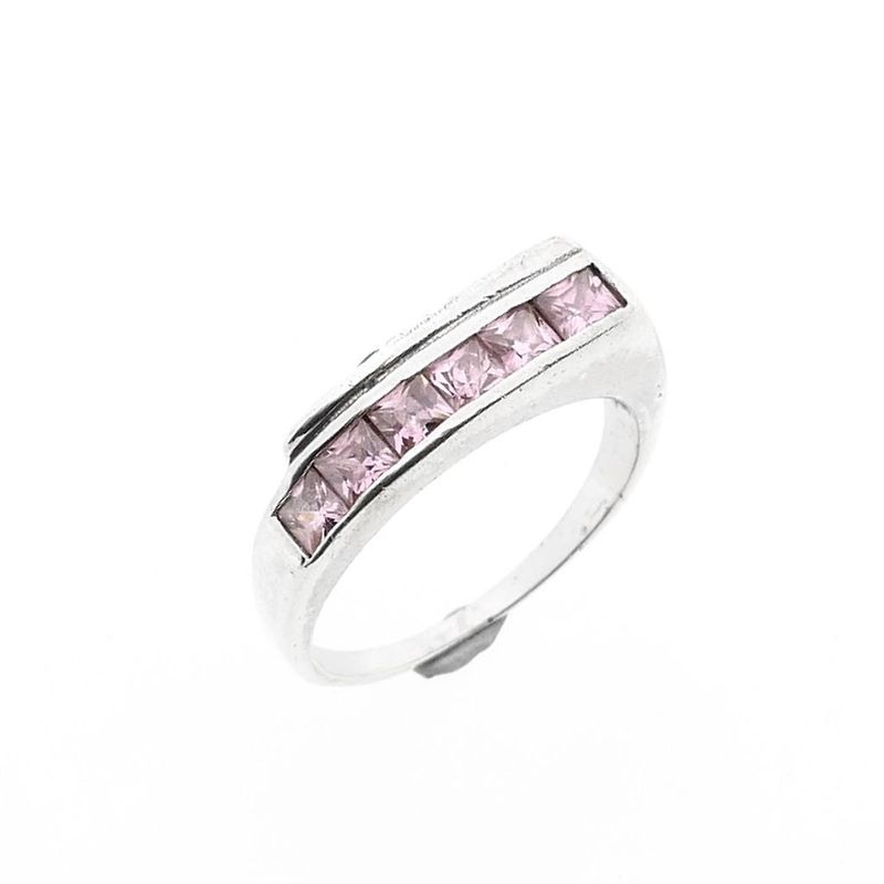 Image 1 of Silver Ring with Pink Zirconia
