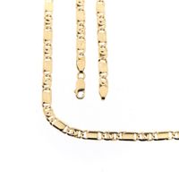 Gold closed figaro link chain | 61.5 cm
