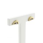 Image 3 of Bicolor gold stud earrings with zirconia