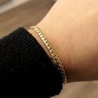Image 6 of Gold flat gourmet link bracelet | 19.5 cm