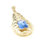 Image 3 of Gold pendant with light blue tourmaline.