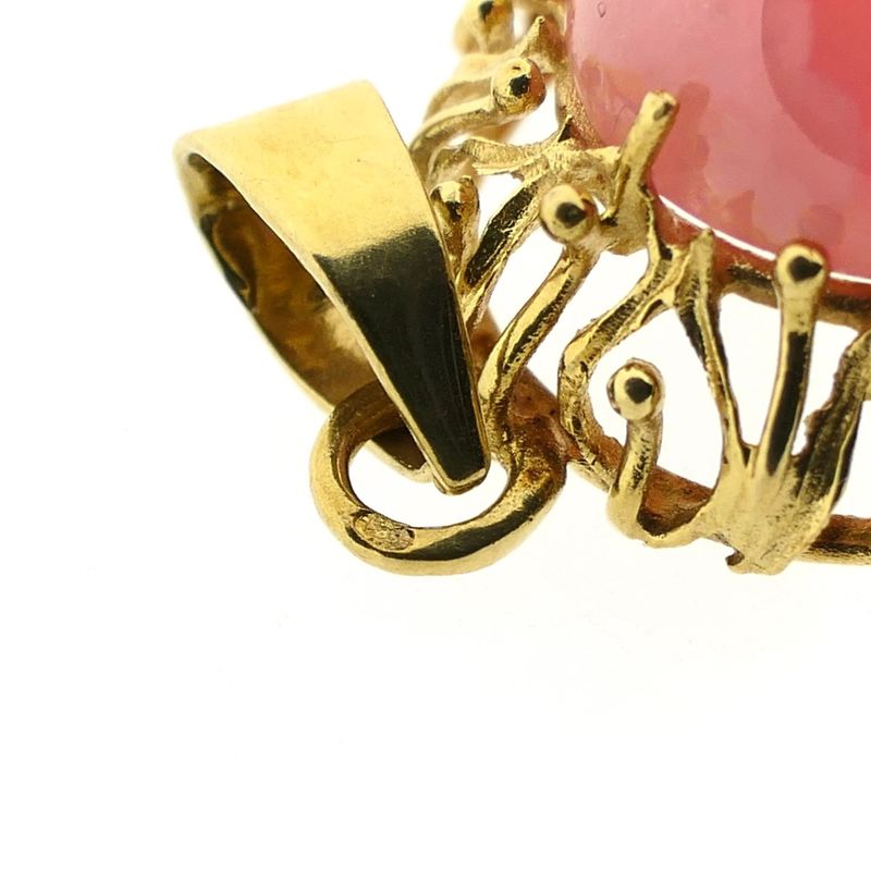 Image 9 of Vintage Gold Pendant with Rhodochrosite