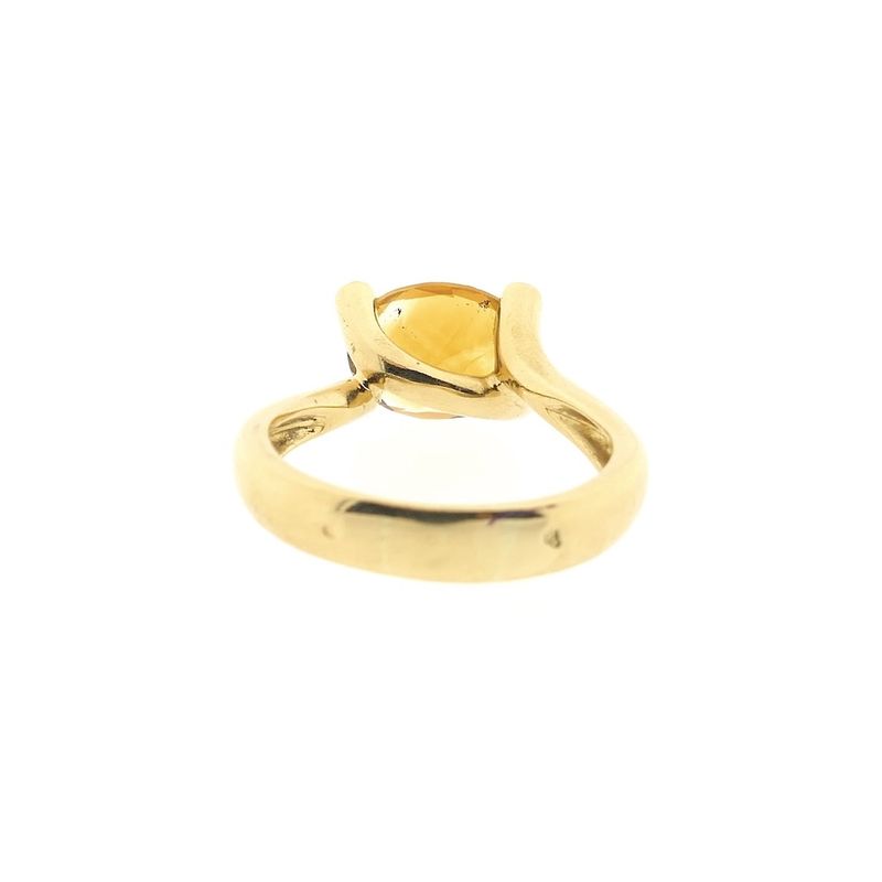 Image 5 of Gold solitaire ring with citrine and diamond; 0.08 ct.