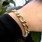 Image 8 of Two-tone gold gourmet link bracelet | 18.5 cm