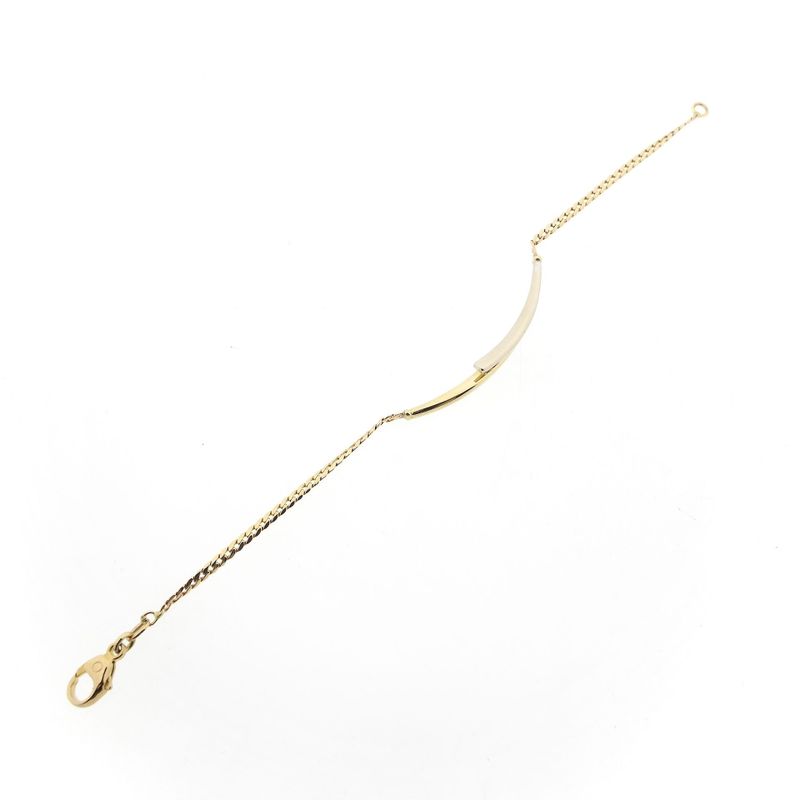 Image 8 of Bicolor Gold Gourmet Link Bracelet with Diamond; 0.05 ct.