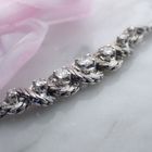 Image 2 of White gold herringbone link bracelet with diamonds; 0.42 ct.