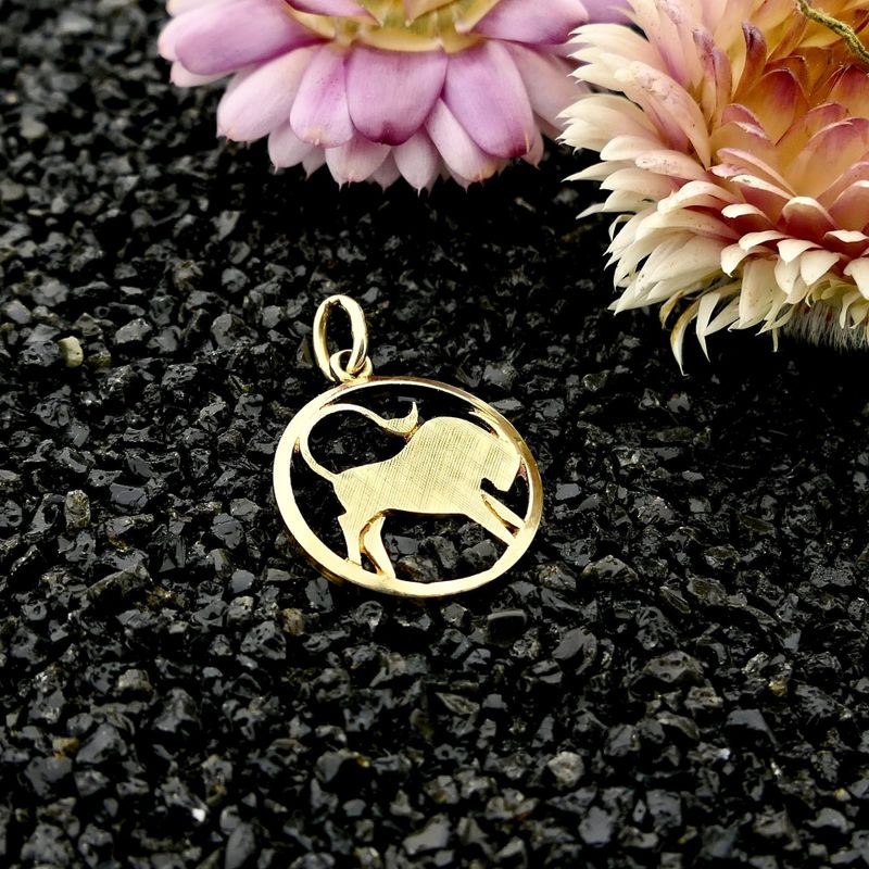 Image 2 of Gold Taurus Zodiac Pendant