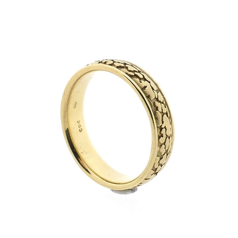 Afbeelding 6 van Gouden heren nugget ring