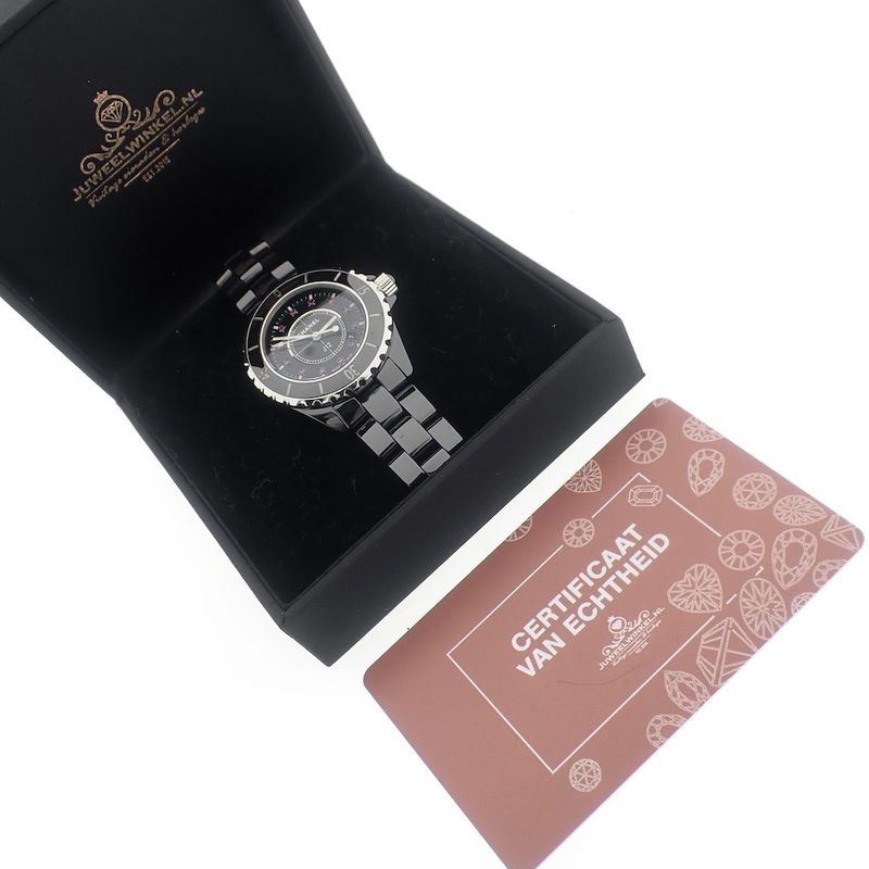 Image 3 of Chanel J12 'Rubi'; Ceramic women's watch with rubies