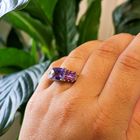 Image 4 of Silver ring with ruby ​​and purple zirconia