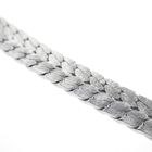 Image 4 of White gold herringbone link bracelet with 0.525 ct diamonds.