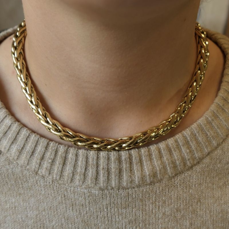 Image 7 of Two-tone gold foxtail link necklace