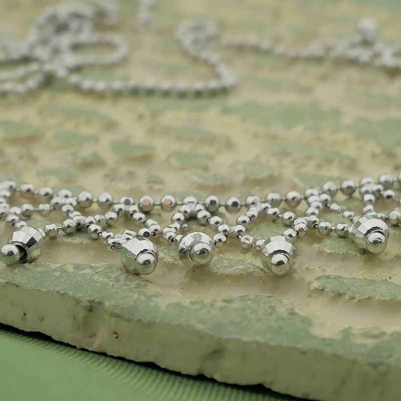 Image 6 of White gold ball link necklace