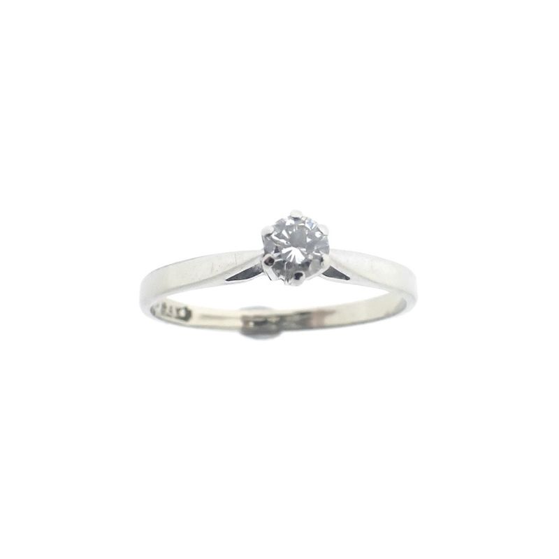 Image 3 of White gold solitaire ring with 0.22 ct diamond.