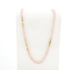 Image 1 of Rose quartz bead necklace with gold decorative clasp