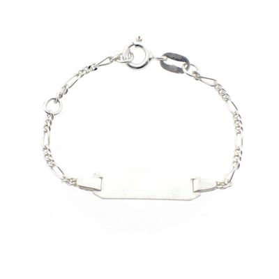 Image 1 of Silver Figaro children's bracelet with engraving plate