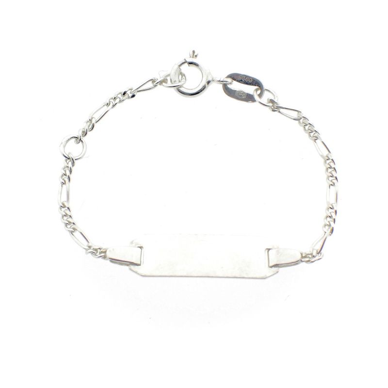 Image 1 of Silver Figaro children's bracelet with engraving plate
