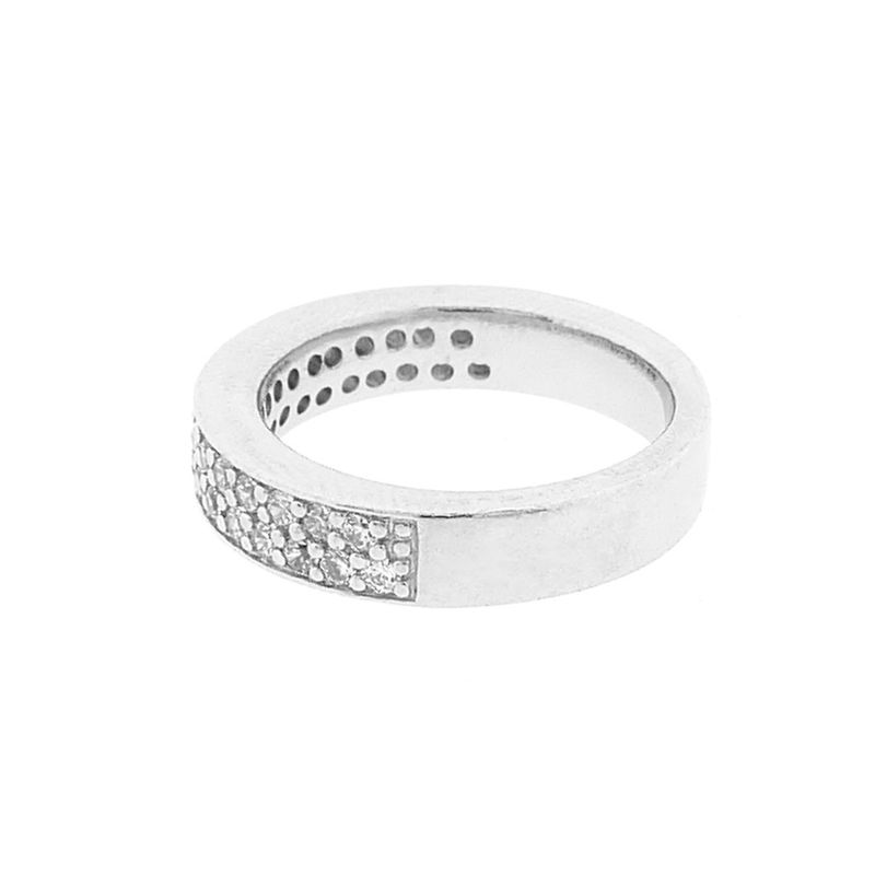 Image 5 of Silver pavé row ring with zirconia
