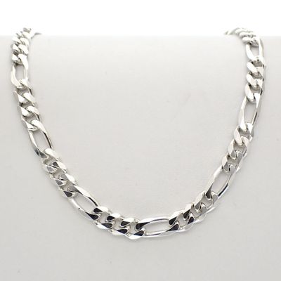 Image 1 of Silver chain; figaro link | 46 cm