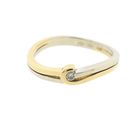 Image 3 of Two-tone gold solitaire ring with diamond; 0.025 ct.