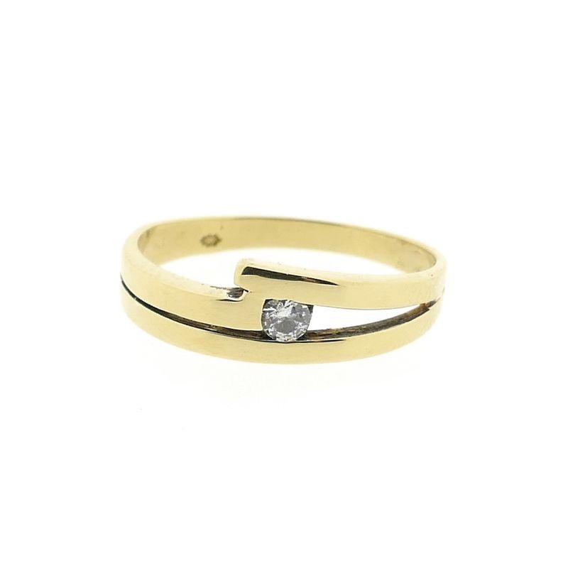 Image 4 of Gold subtle ring with zirconia