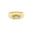 Image 3 of 18 Karat Bicolor Gold Solitaire Ring with Diamond; 0.08 ct.