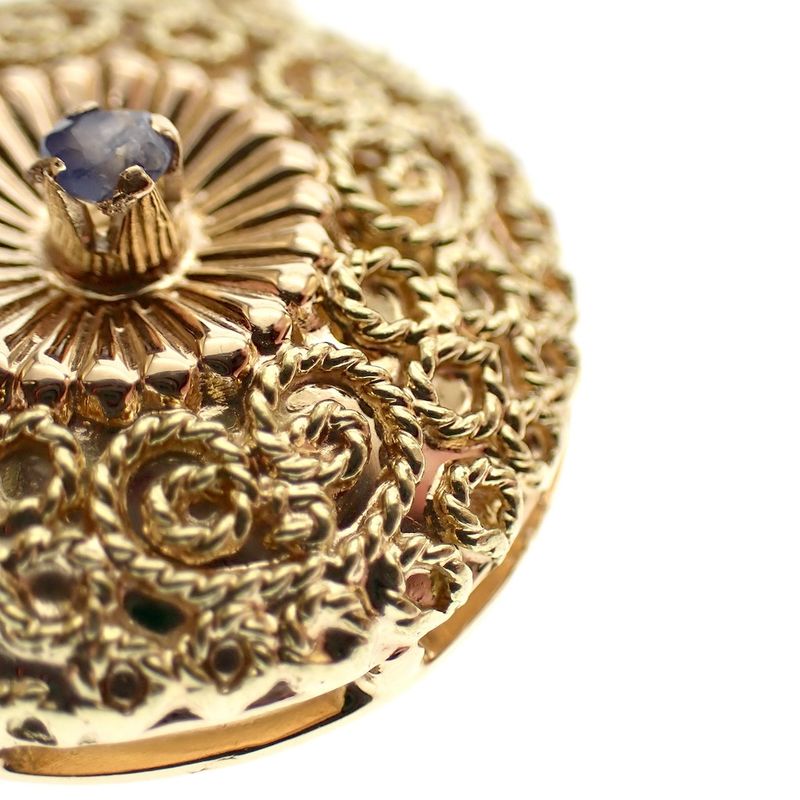 Image 6 of 18-karat gold filigree pendant with sapphire | Brevetto