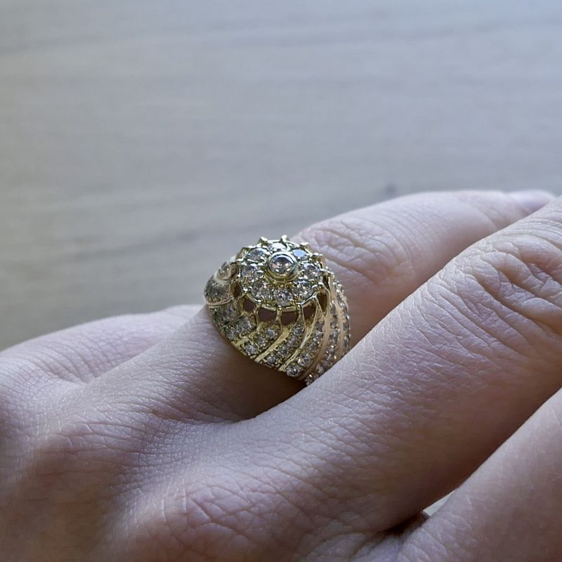 Image 7 of Gold cocktail ring with zirconia