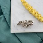 Image 2 of Silver brooch of flowers with zirconia stones