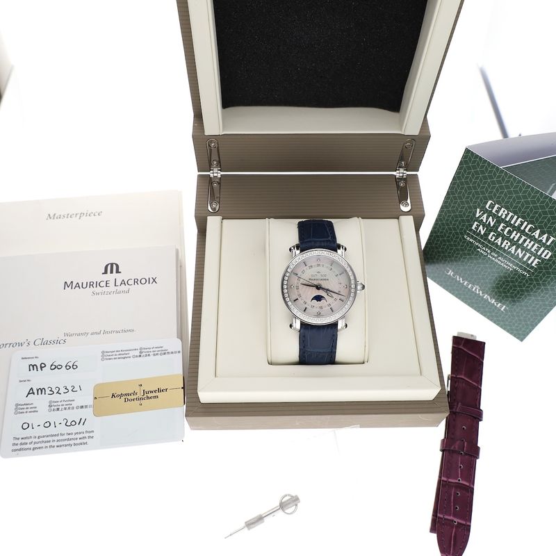 Image 12 of Maurice Lacroix Masterpiece 'Phase de Lune' MP6066; Automatic women's watch with diamonds