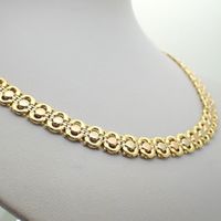 Tricolor gold fantasy link necklace | 45 cm
